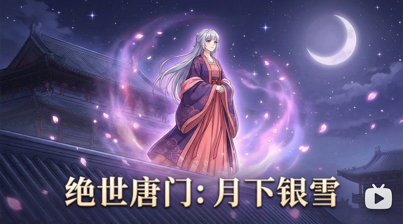 抖音风vlog视频-月下银雪古风短片